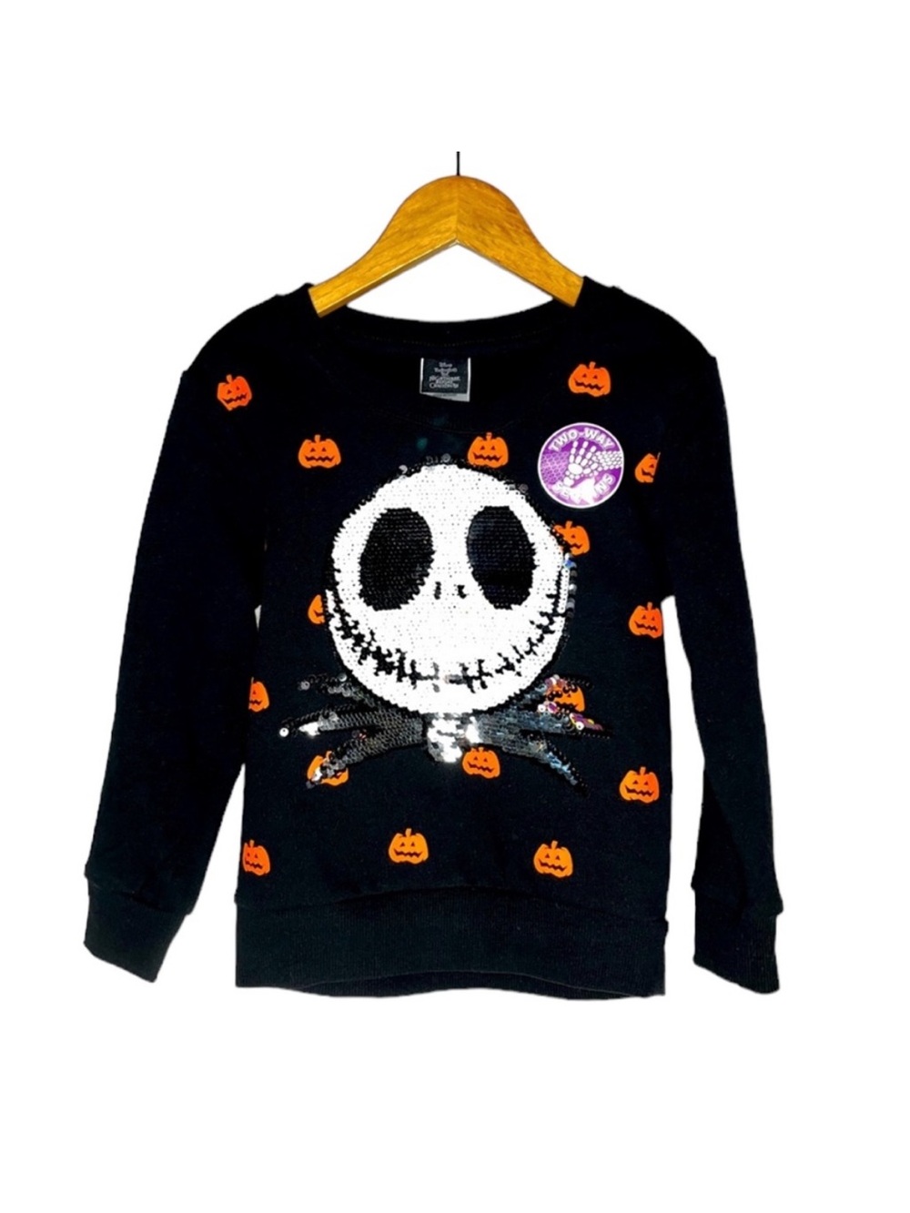NWT Nightmare Before Christmas Girls Halloween Sweatshirt 4/5 XS